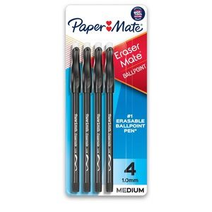 Papermate Erasermate Medium Point 1.0 mm Erasable Ballpoint Pens, 4Pk NWT